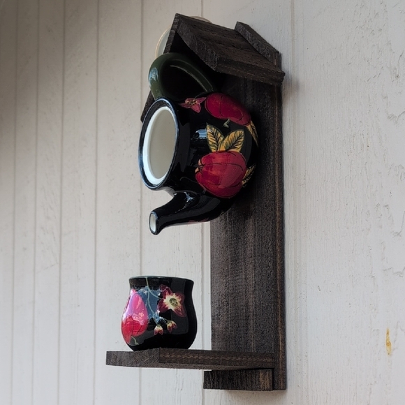 Rustic Wooden Bird Feeder Candy Apple - Picture 2 of 16